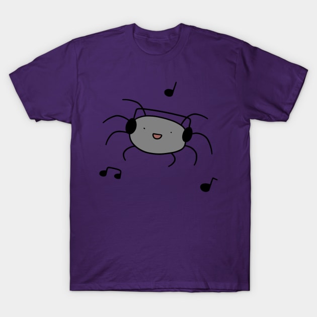 Headphones Spider T-Shirt by saradaboru